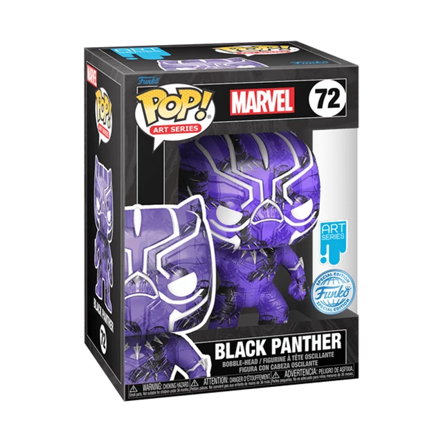 sticky Funko POP! Art Series Marvel: Black Panther (with Plastic Case) figura #72