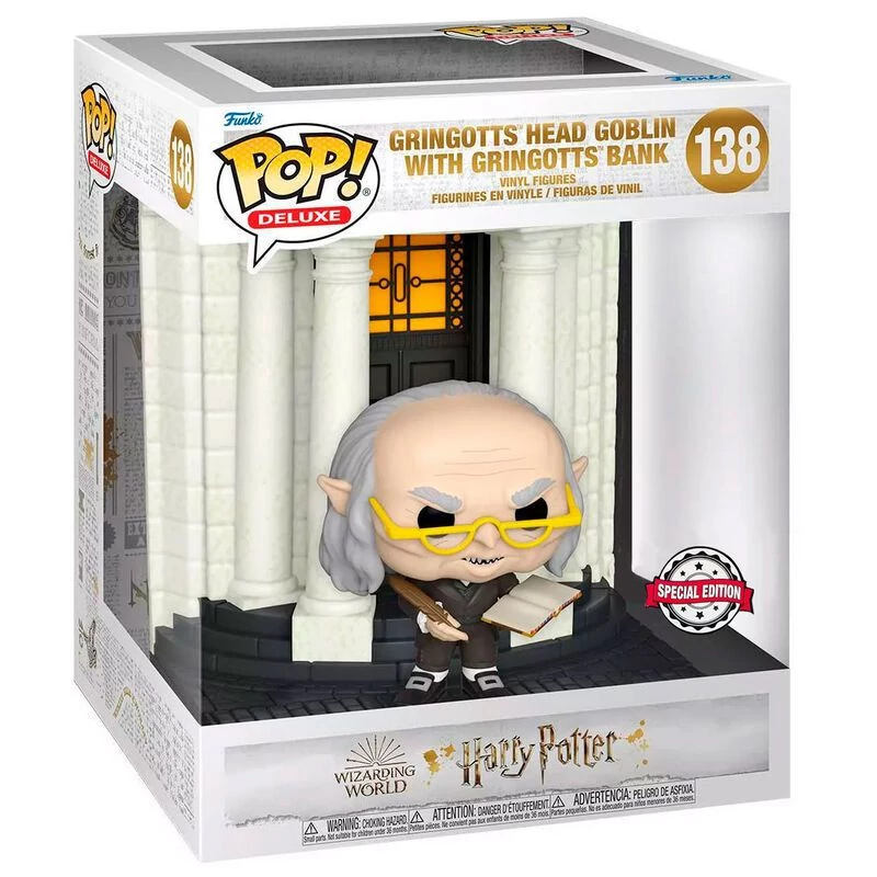 sticky Funko POP! Deluxe: Harry Potter Diagon Alley - Gringott Bank with Head Goblin figura #138