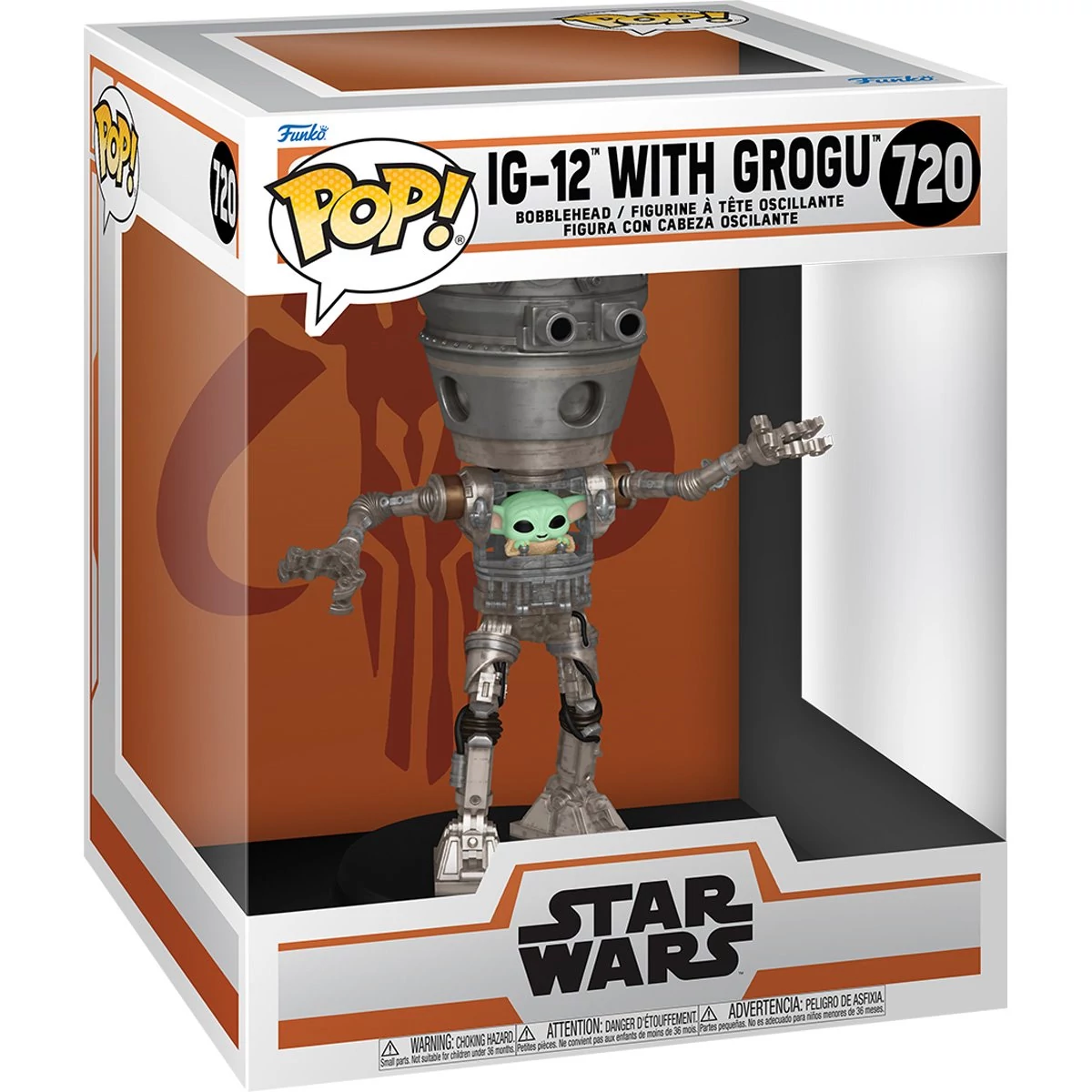 sticky Funko POP! Deluxe: The Mandalorian IG-12 with Grogu figura