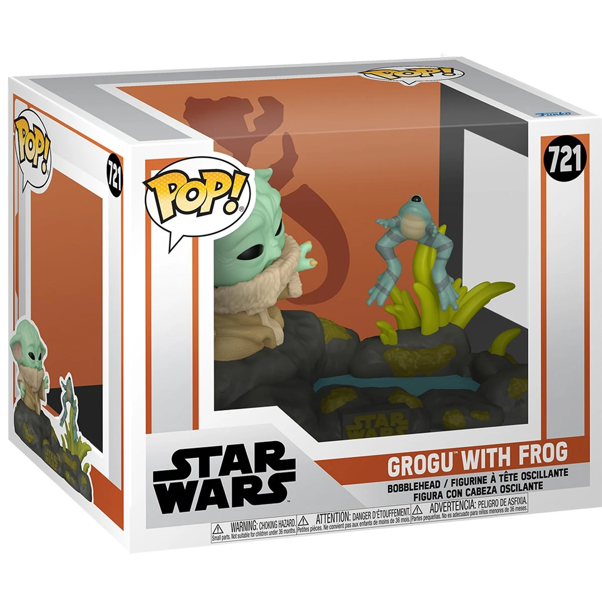 sticky Funko POP! Deluxe: The Mandalorian S10 - Din Grogu w/Frog​ figura #721