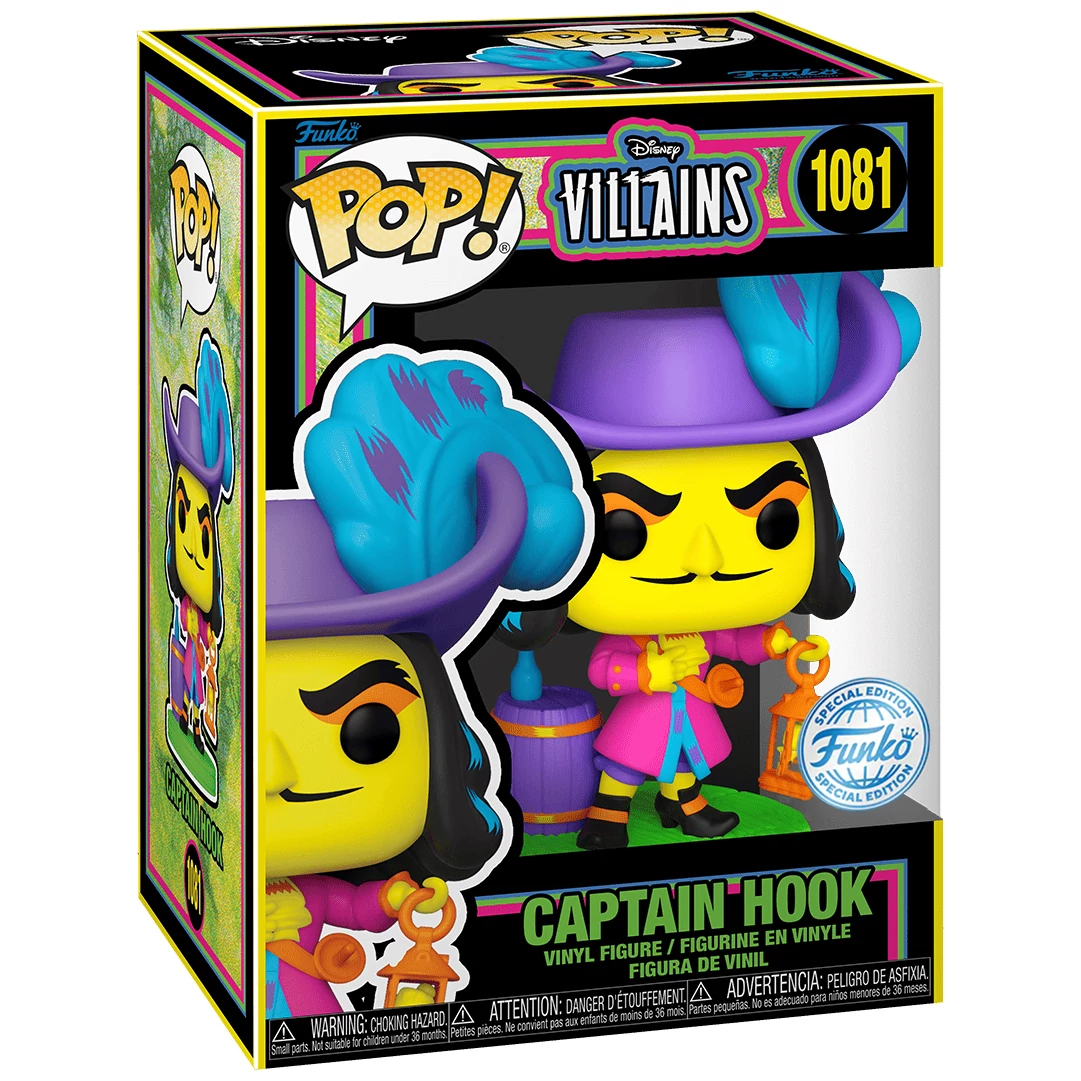 sticky Funko POP! Disney: Villains - Captain Hook (Blacklight) figura #1081