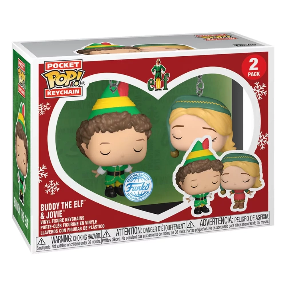 sticky Funko POP! Elf - Buddy & Jovie kulcstartó