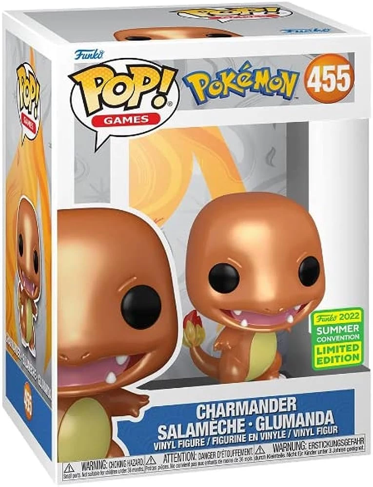 sticky Funko Pop! Games: Pokemon - Charmander Salameche Glumanda figura (Metallic) #455