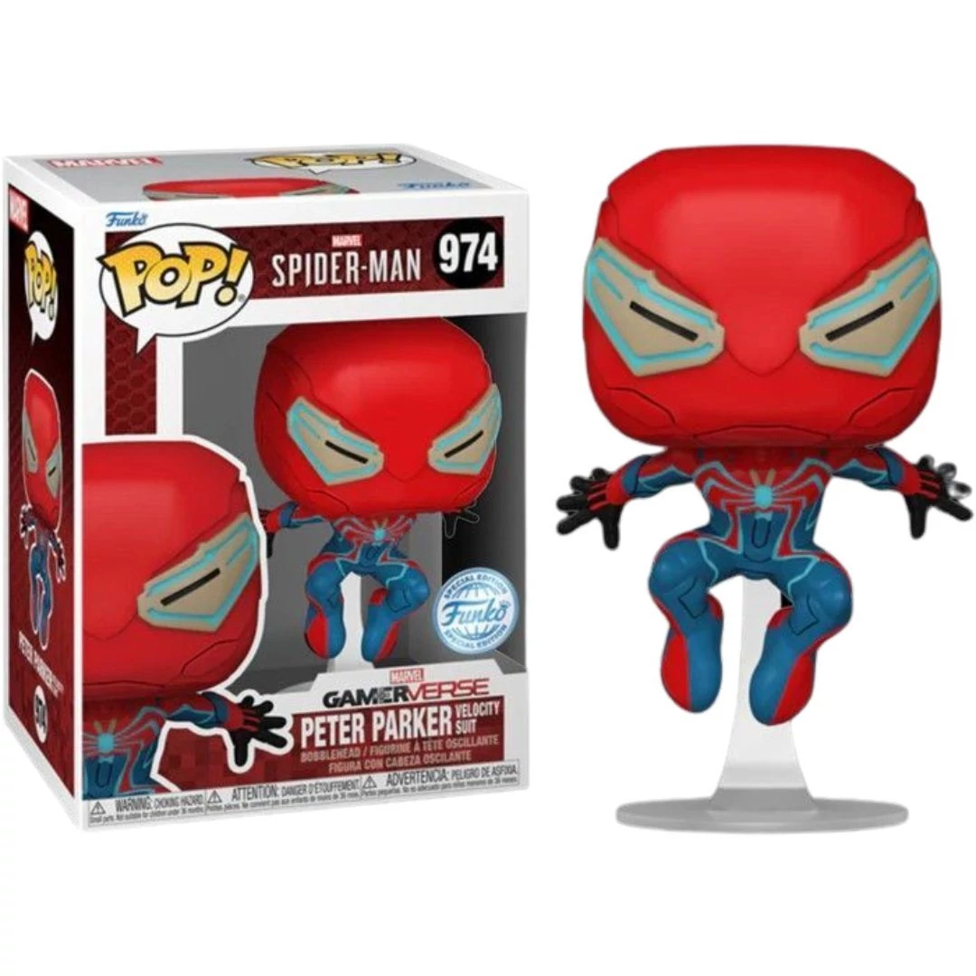 sticky Funko POP! Games: Spider-Man 2 - Peter Parker (Velocity Suit) figura #974