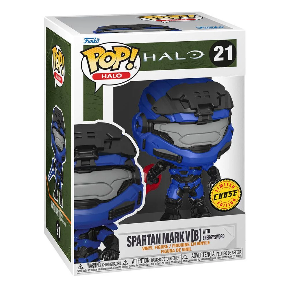 sticky Funko POP! Games: Halo Infinite Spartan Mark V blue energy sword figura (chase) #21