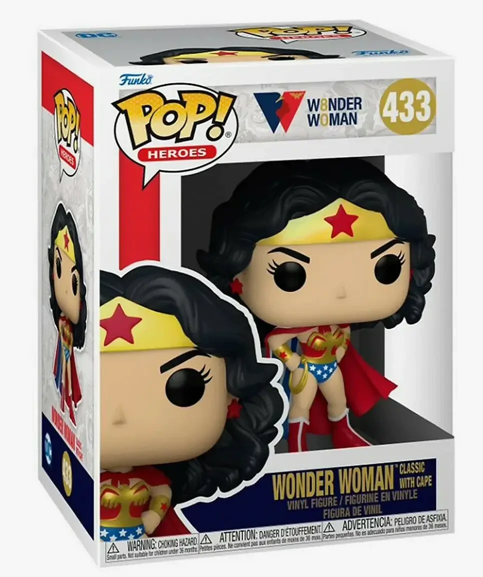 sticky Funko Pop! Heroes DC: Wonder Woman 80Th - Wonder Woman Classic with Cape figura #433