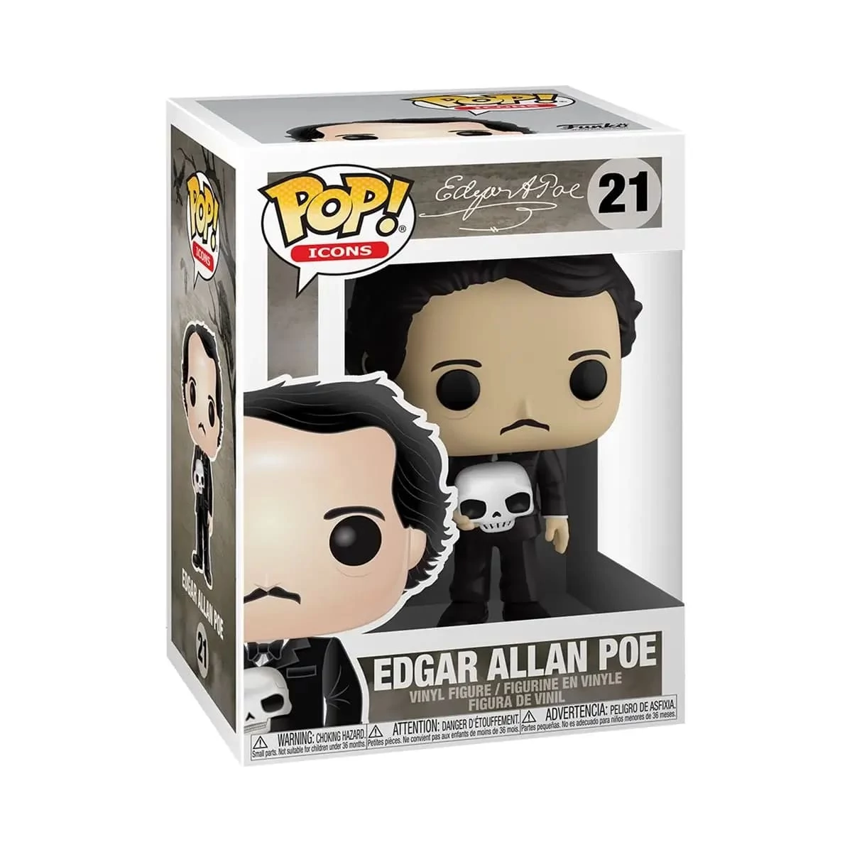 sticky Funko POP! Icons Edgar Allan Poe with Skull figura #21