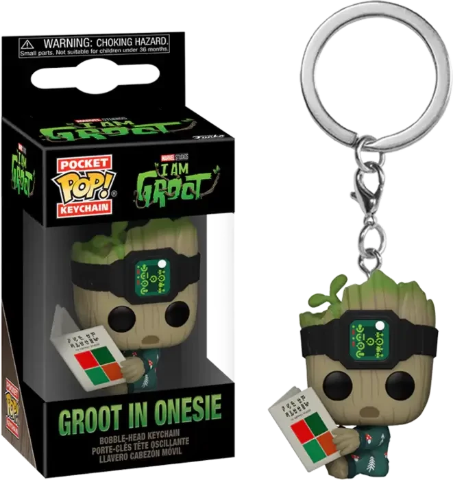 sticky Funko POP! I am Groot in Onesie w/book kulcstartó