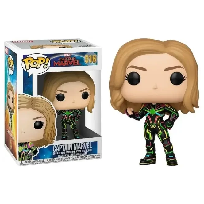 sticky Funko Pop! Marvel: Captain Marvel - Captain Marvel (Neon Suit) figura #516