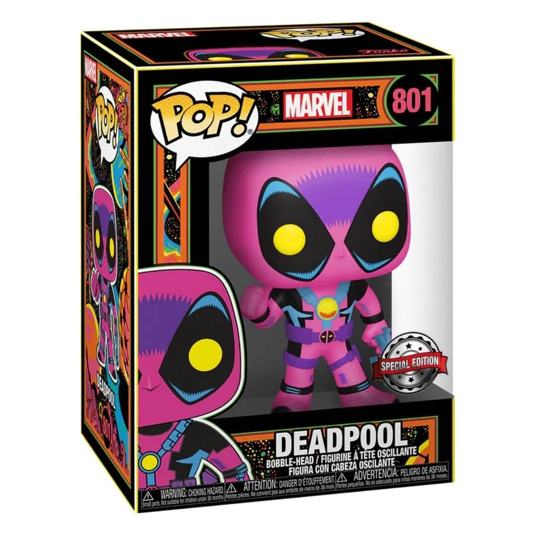 sticky Funko POP! Marvel: Blacklight Deadpool figura #801