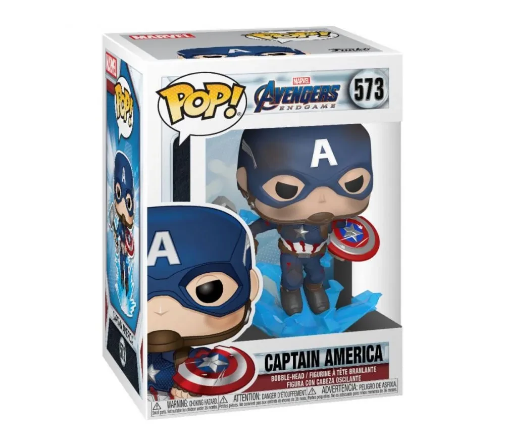 sticky Funko POP! Marvel: Endgame - Captain America w/BrokenShield & Mjolnir figura