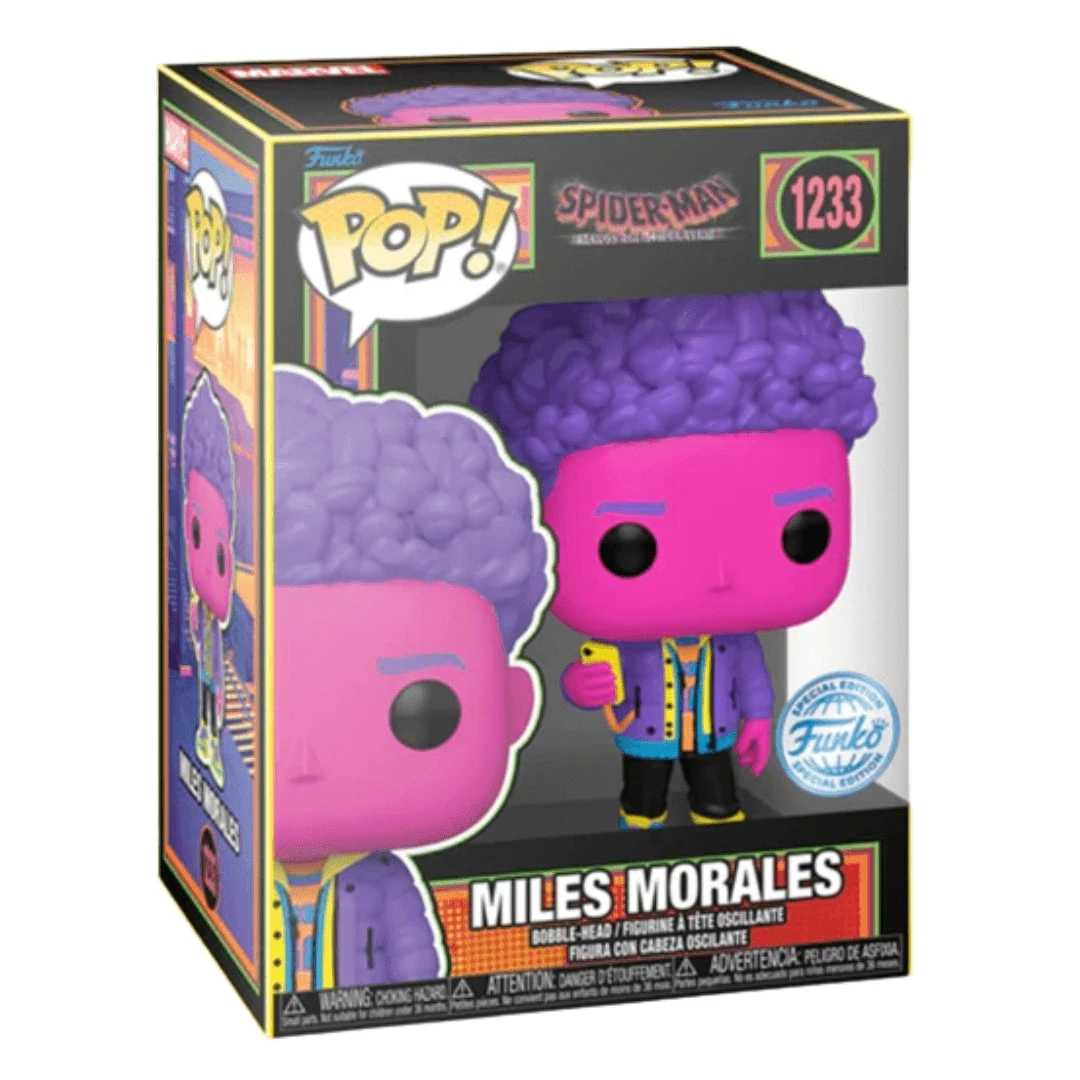 sticky Funko POP! Marvel: Spider-Man Across the Spider-Verse - Miles Morales (Blacklight) (SE) #1233 figura Bobble-Head