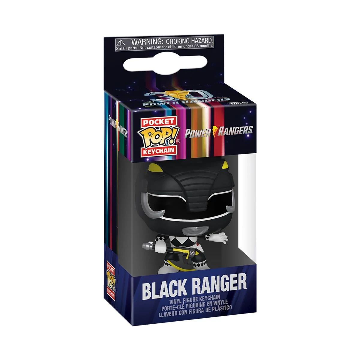 sticky Funko POP! Mighty Morphin Power Rangers 30th - Black Ranger kulcstartó