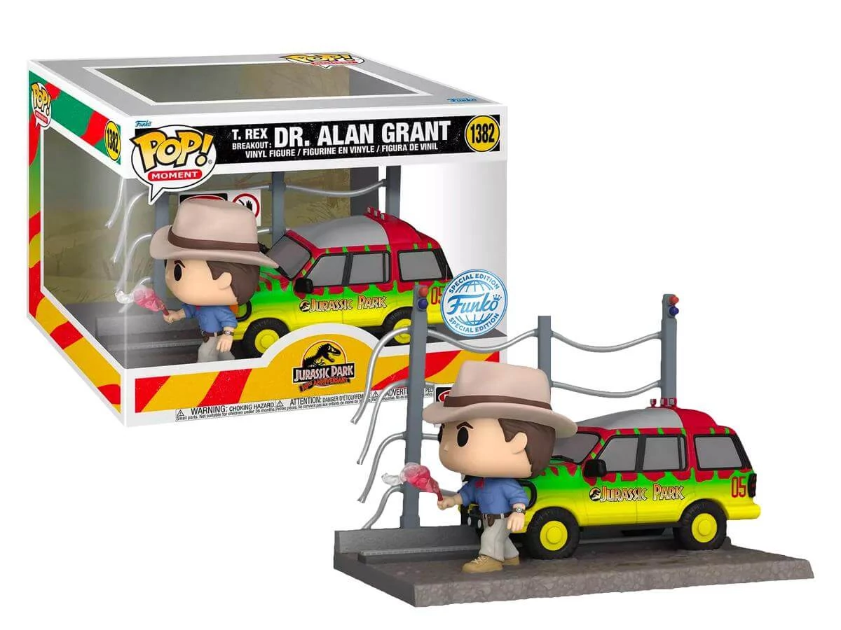 sticky Funko POP! Moment: Jurassic Park 30th - T-Rex Breakout: Doctor Alan Grant (Car) (SE) figura