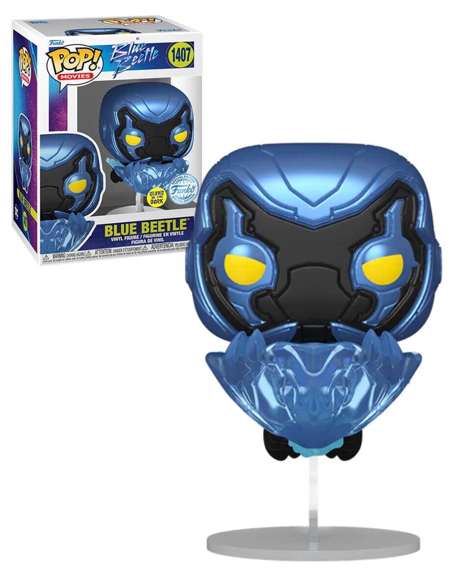 sticky Funko POP! Movies: Blue Beetle - Blue Beetle (Glows in the Dark) (SE) figura #1407