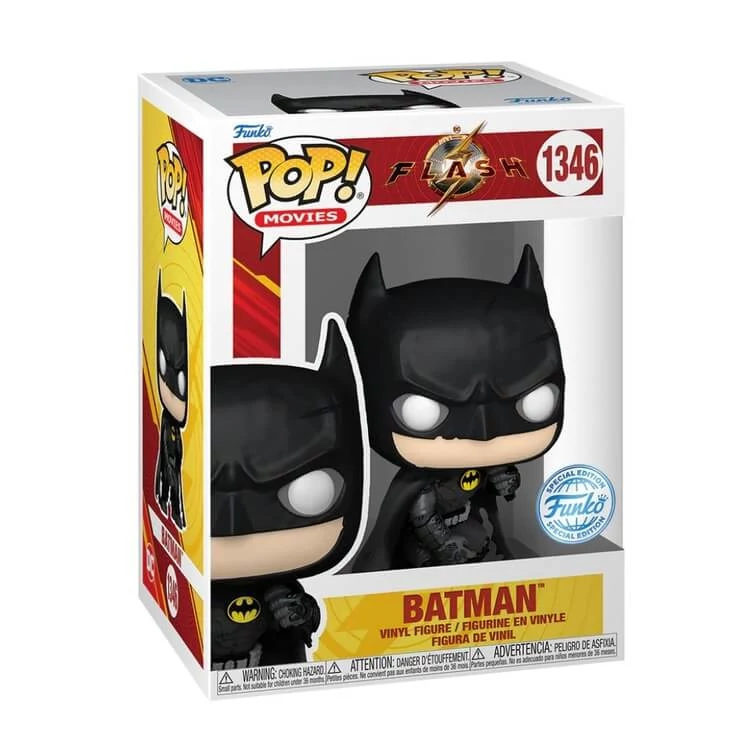 sticky Funko Pop! Movies DC: The Flash - Batman (Keaton) (with Tattered Cape, Battle Damaged) figura #1346