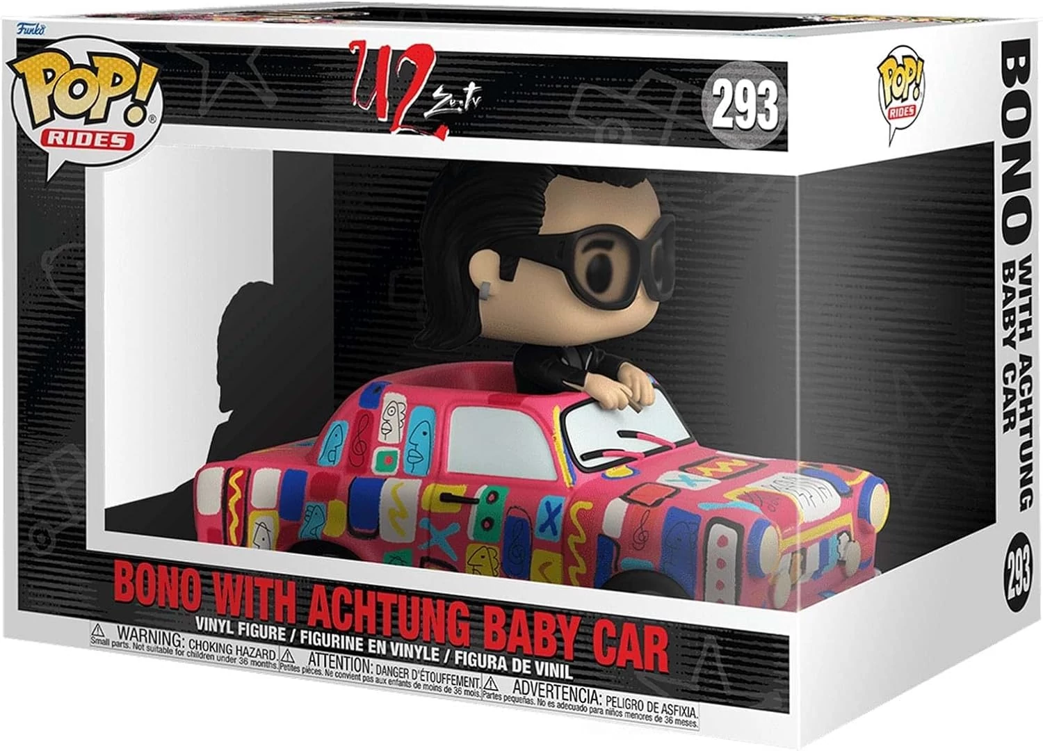 sticky Funko Pop! Rides Super Deluxe: U2 Ζoo TV - Bono with Achtung Baby Car figura #293