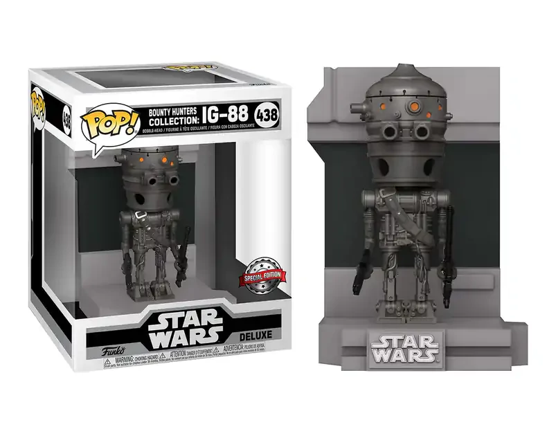 sticky Funko Pop! Deluxe: Star Wars Bounty Hunters Collection - IG-88 (Metallic) figura #438