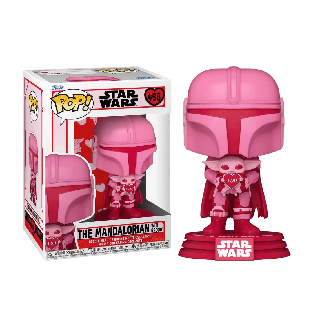 sticky Funko POP! Star Wars: Valentines - Mando w/Grogu figura #498