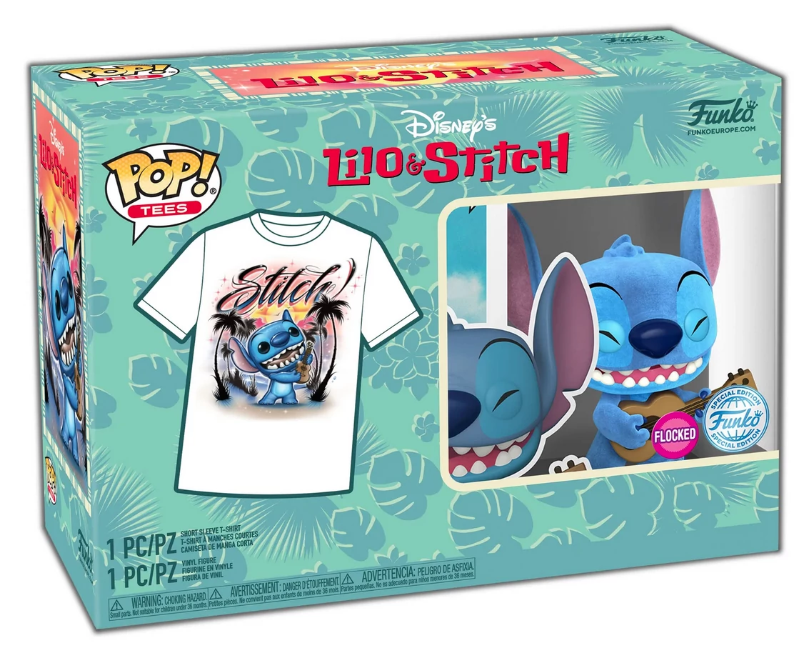 sticky Funko POP! & Tee Lilo & Stitch - Ukelele Stitch figura és póló (S)