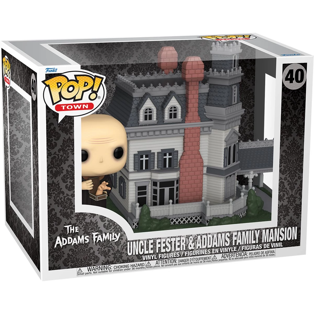 sticky Funko POP! Town: The Addams Family - Uncle Fester w/Addams Familiy Mansion figura #40