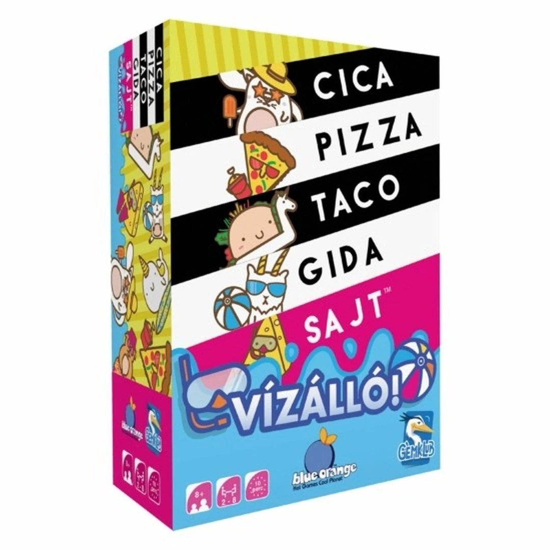 sticky Vízálló cica, pizza, taco, gida, sajt társasjáték