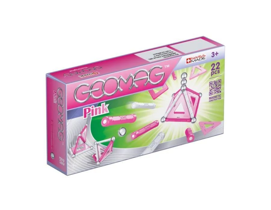 sticky Geomag mágneses építőjáték - Panelek pink, 22 db-os