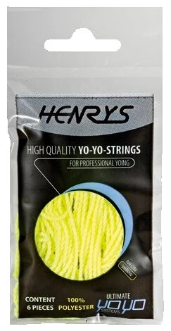 sticky Henry's 6 db-os yo-yo zsinór szett, neon sárga