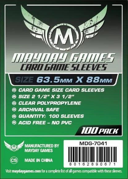 sticky Mayday Games Kártyavédő kártyajátékokhoz (100 db-os csomag) 63.5 mm x 88 mm