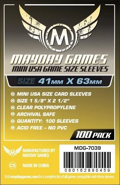 sticky Mayday Games Mini USA méretű kártyavédő 41 x 63 mm (100 db-os csomag)