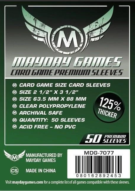 sticky Mayday Games Premium kártyavédő kártyajátékokhoz (50 db-os csomag) 63.5 x 88 mm