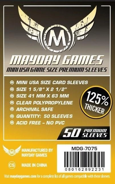 sticky Mayday Games Premium Mini USA kártyavédő 41 x 63 mm (50 db-os csomag)