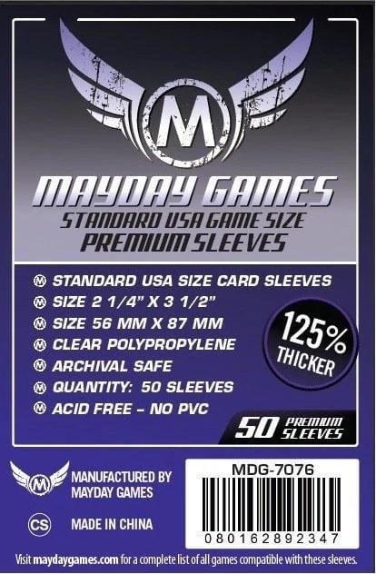 sticky Mayday Games Premium USA méretű kártyavédő 56 x 87 mm (50 db-os csomag)