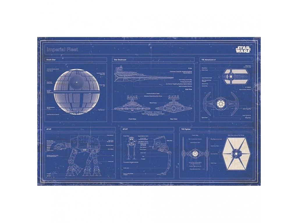 sticky Star Wars: Imperial Fleet Blueprint maxi poszter