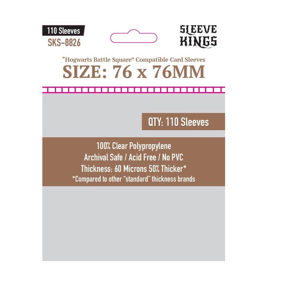 sticky Sleeve Kings egyedi Roxforti csata négyzet kártyákhoz való kártyavédő (110 darabos csomag) 76x76 mm