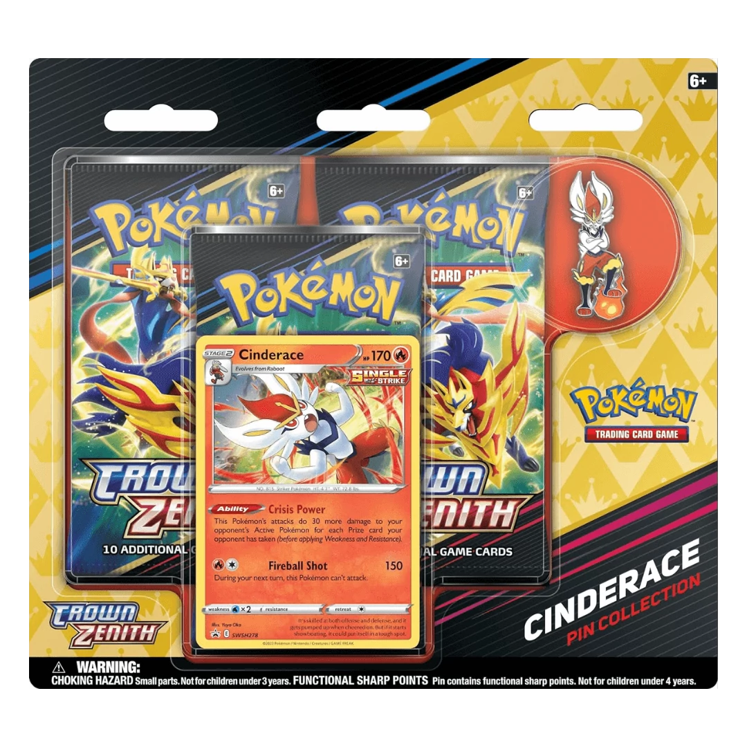 sticky Pokemon TCG: Sword & Shield 12.5 Crown Zenith Pin Collection Cinderace