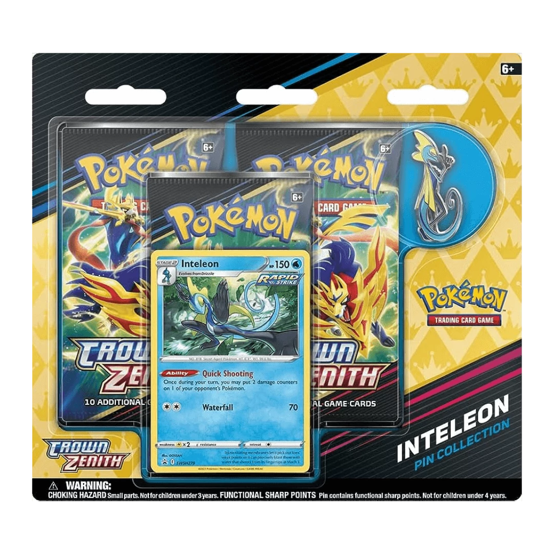 sticky Pokemon TCG: Sword & Shield 12.5 Crown Zenith Pin Collection Inteleon