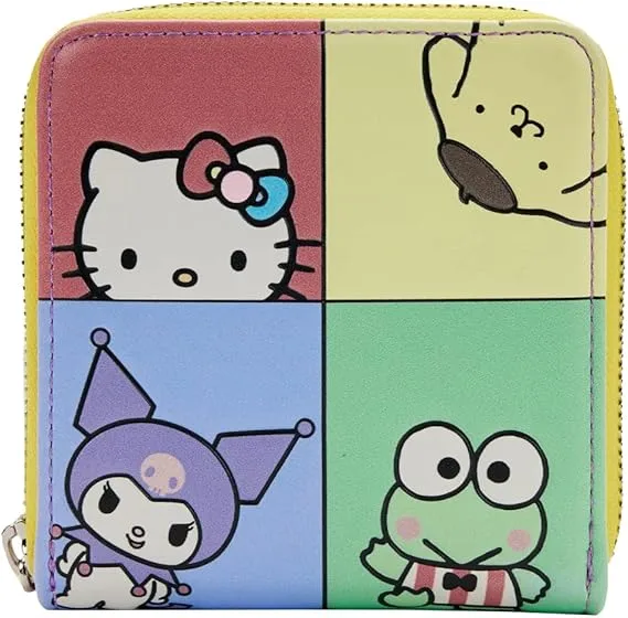sticky Loungefly Hello Kitty and Friends körbe cipzáras pénztárca