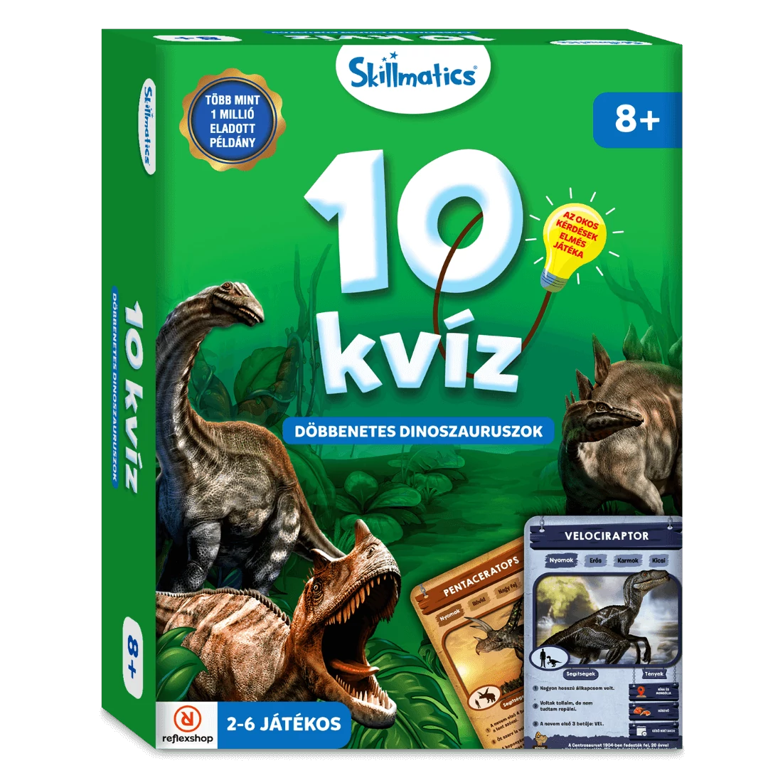 sticky 10 kvíz: Döbbenetes dinoszauruszok társasjáték