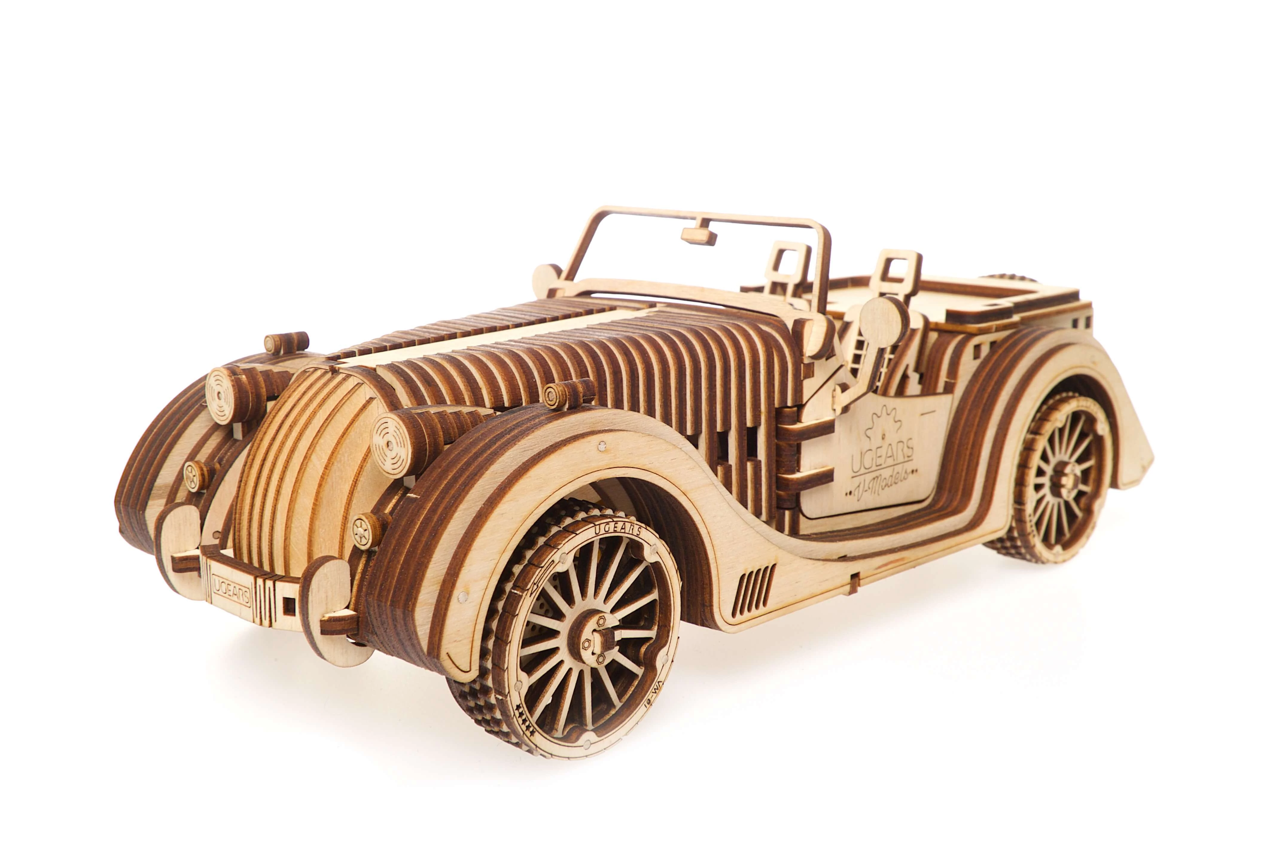 sticky UGEARS Roadster autó - mechanikus modell