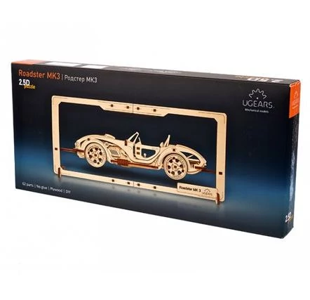 sticky UGEARS Model Roadster MK3 2.5D Puzzle