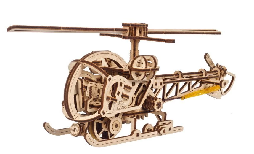 sticky UGEARS Mini helikopter - mechanikus modell