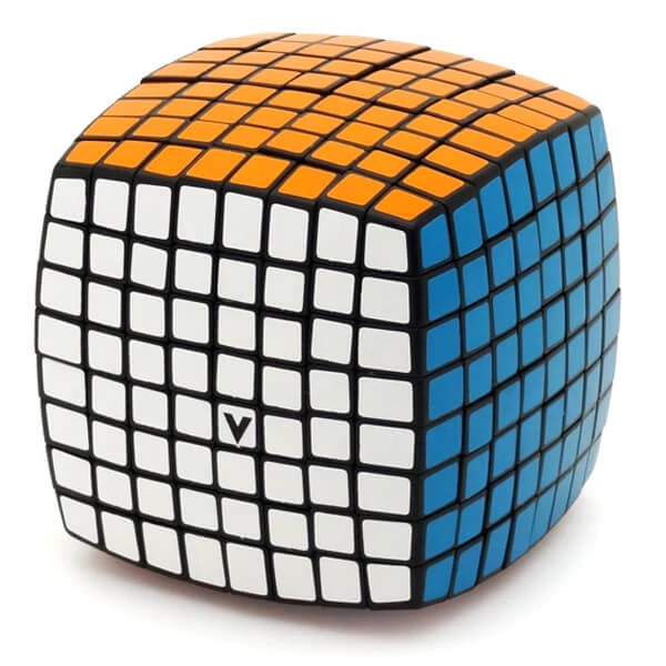 sticky V-Cube 8x8 versenykocka, lekerekített, fekete